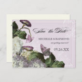 Morning Glory Hydrangea - Save the Date Briefkaart (Voorkant / Achterkant)