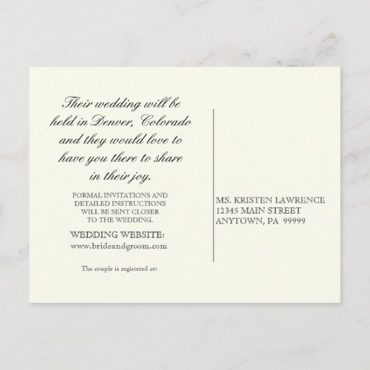 Morning Glory Hydrangea - Save the Date Briefkaart (Achterkant)