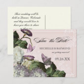 Morning Glory Hydrangea - Save the Date Briefkaart (Voorkant / Achterkant)