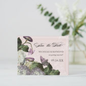 Morning Glory Hydrangea - Save the Date Briefkaart (Staand voorkant)