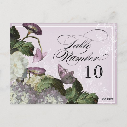 Morning Glory Hydrangea - Tafelzitnummers Briefkaart (Achterkant)