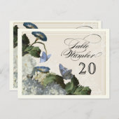 Morning Glory Hydrangea - Tafelzitnummers Briefkaart (Voorkant / Achterkant)