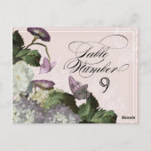Morning Glory Hydrangea - Tafelzitnummers Briefkaart (Achterkant)