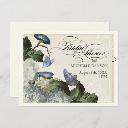 Morning Glory Hydrangea - Vrijgezellenfeest Briefk Uitnodiging Briefkaart (Voorkant / Achterkant)