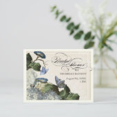 Morning Glory Hydrangea - Vrijgezellenfeest Briefk Uitnodiging Briefkaart (Staand voorkant)