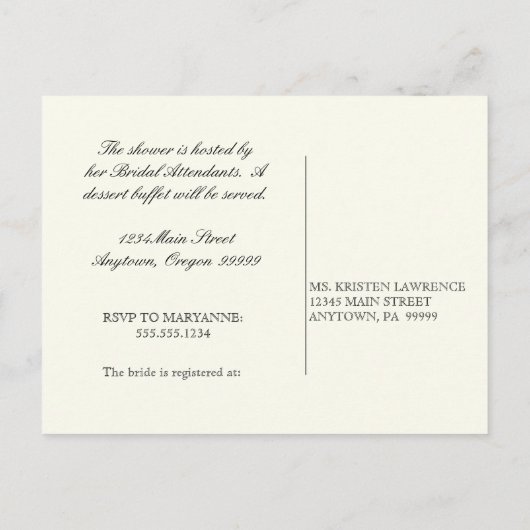 Morning Glory Hydrangea - Vrijgezellenfeest Briefk Uitnodiging Briefkaart (Achterkant)