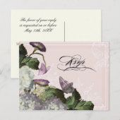 Morning Glory Hydrangea - Wedding Briefkaart RSVP (Voorkant / Achterkant)