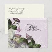 Morning Glory Hydrangea - Wedding Briefkaart RSVP (Voorkant / Achterkant)