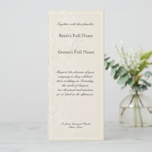 Morning Glory Hydrangea Wedding Invitation - Roze Kaart (Staand voorkant)