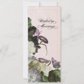Morning Glory Hydrangea Wedding Invitation - Roze Kaart (Achterkant)