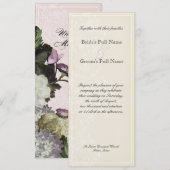 Morning Glory Hydrangea Wedding Invitation - Roze Kaart (Voorkant / Achterkant)