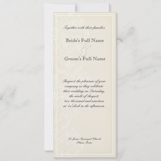 Morning Glory Hydrangea Wedding Invitation - Roze Kaart (Voorkant)