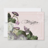 Morning Glory Hydrangea Wedding Reception nodigt u Kaart (Achterkant)