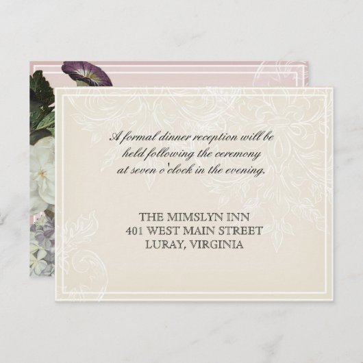 Morning Glory Hydrangea Wedding Reception nodigt u Kaart (Voorkant / Achterkant)