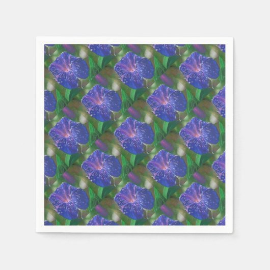 Morning Glory (Ipomoea Purpurea) Petals en Dew Dr. Servetten (Voorkant)