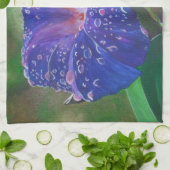 Morning Glory (Ipomoea Purpurea) Petals en Dew Dr. Theedoek (Gevouwen)
