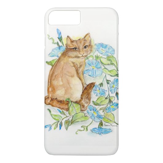 Morning Glory Kat op een iPhone Case (Achterkant)