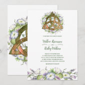 Morning Glory Keltisch Sinaasappel Triquetra Handf Kaart (Voorkant / Achterkant)