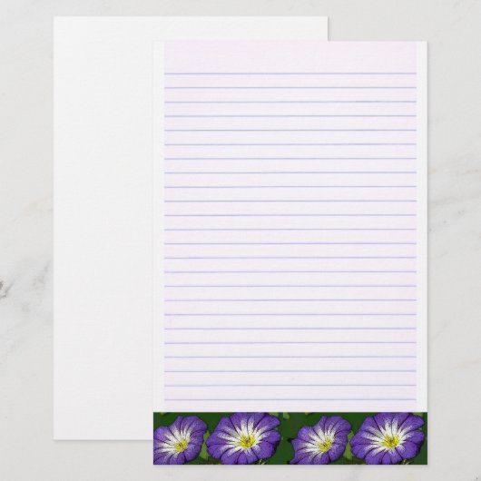 Morning Glory Lined Briefpapier (Voorkant / Achterkant)
