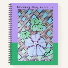 Morning Glory op Trellis Paarse & groene achtergro Notitieboek