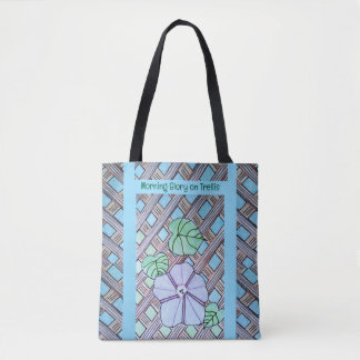 Morning Glory op Trellis Tote Bag