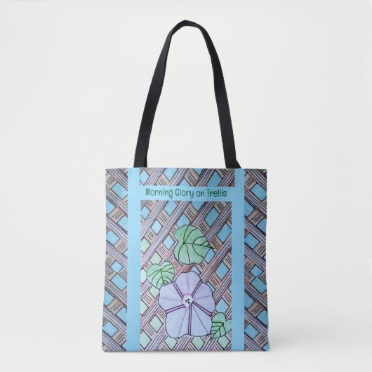 Morning Glory op Trellis Tote Bag (Voorkant)