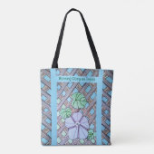 Morning Glory op Trellis Tote Bag (Achterkant)