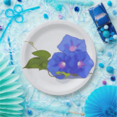 Morning Glory Purple Flowers waterverf Papieren Bordje (Feest)