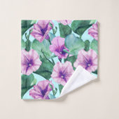 Morning Glory Retro Bloemen Patroon Bad Handdoek (Wasdoekje)