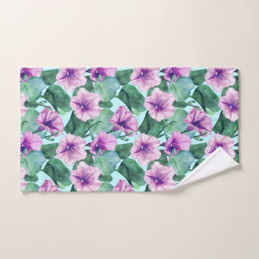 Morning Glory Retro Bloemen Patroon Bad Handdoek (Handdoek)