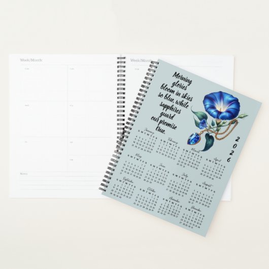 Morning Glory & Sapphire September Vers Planner (Display)