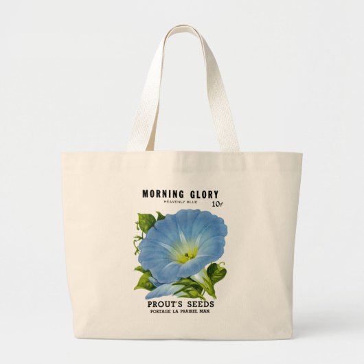 Morning Glory Seed Packet Grote Tote Bag (Voorkant)