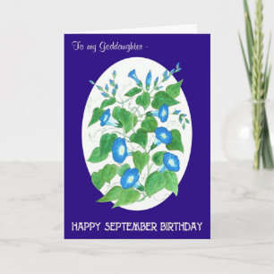 Morning Glory September Birthday for Goddochter Kaart