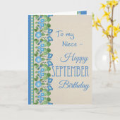 Morning Glory September Verjaardag Kaart voor nich (Gele Bloem)