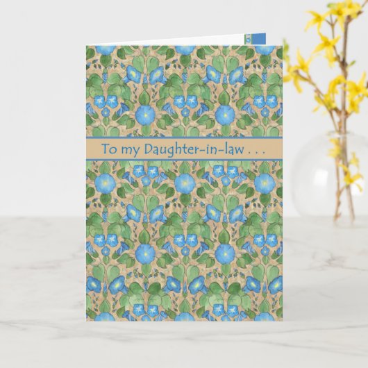 Morning Glory September Verjaardag, schoondochter Kaart (Gele Bloem)