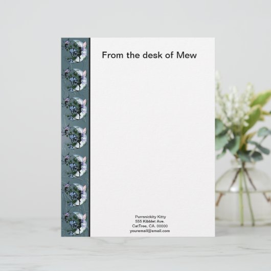 Morning Glory Shadow Fairy en Cosmic Cat Briefhoofd (Staand voorkant)