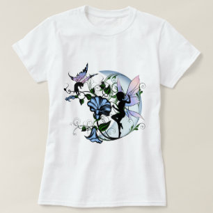 Morning Glory Shadow Fairy en Cosmic Cat T-shirt