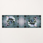 Morning Glory Shadow Fairy en Cosmic Cat Yogamat (Achterkant (horizontaal))