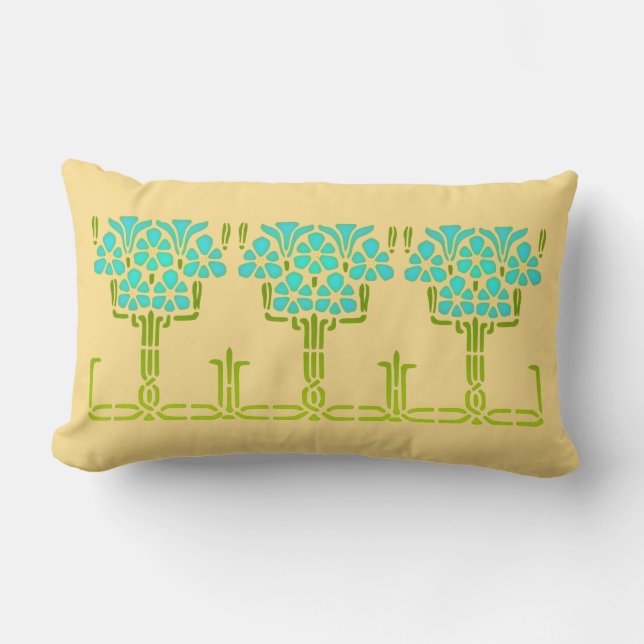 Morning Glory Stencil Pillow Kussen (Voorkant)