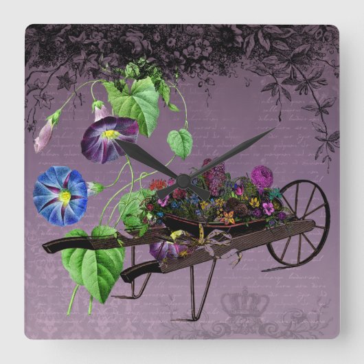 Morning Glory Summer Wall klok (Voorkant)