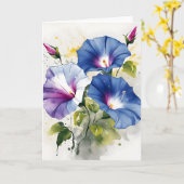 Morning Glory - Waterverf bloemen Kaart (Gele Bloem)