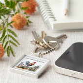 Morning Glory: Waterverf Haan, op maat Sleutelhanger (Zijkant)