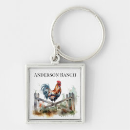 Morning Glory: Waterverf Haan, op maat Sleutelhanger