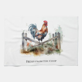 Morning Glory: Waterverf Haan, op maat Theedoek