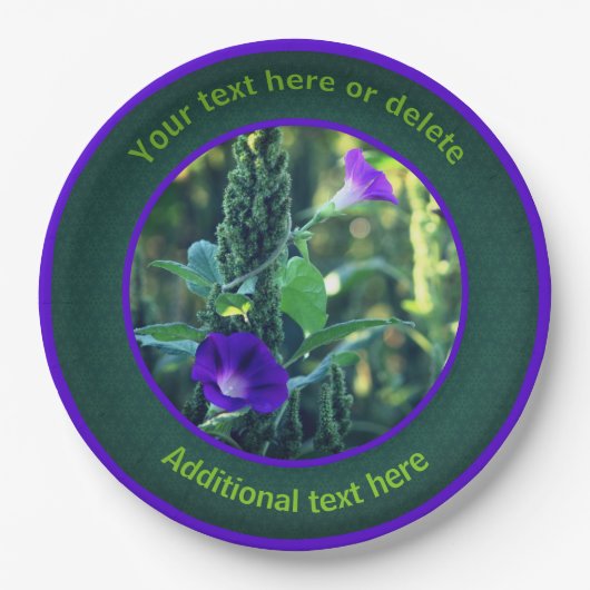 Morning Glory Wildflowers Gepersonaliseerd feest Papieren Bordje (Voorkant)