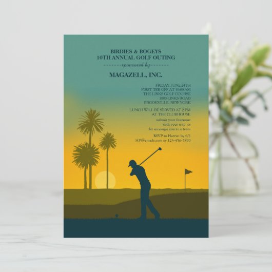 Morning Golfer Uitnodiging (Staand voorkant)