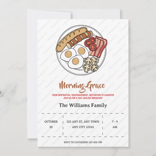 Morning Grace Fellowship Breakfast Invitation Kaart (Voorkant)