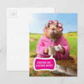 Morning Groundhog met ontbijtdonut en koffie Briefkaart (Voorkant / Achterkant)