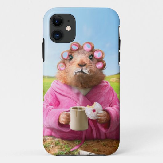 Morning Groundhog met ontbijtdonut en koffie Case-Mate iPhone Case (Achterkant)