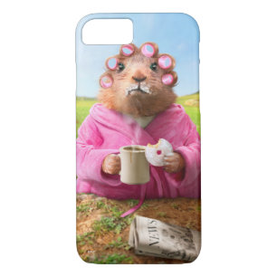Morning Groundhog met ontbijtdonut en koffie iPhone 8/7 Hoesje